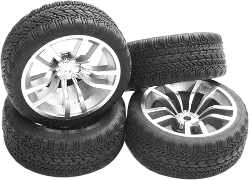 Miniatura 3 de ShareGoo - Llantas hexagonales de 0.472 in y neumáticos de goma para 1/10 RC On-Road Touring Flat Racing Car (paquete de 4)
