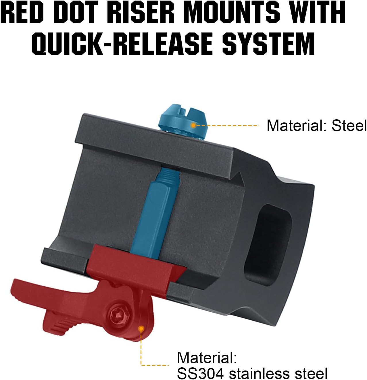 ohhunt Red Dot Mount Picatinny Quick-Release Mount Riser Compatible with Trijicon RMR/SRO/Holosun 407C/507C/508T