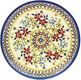 Polish Pottery 8½-inch Dessert Plate (Summer Bouquet Theme) Signature UNIKAT + Certificate of Authenticity