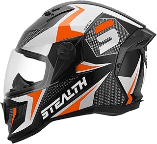 CAPACETE FECHADO PRO TORK STEALTH CONCEPT BRILHANTE BRANCO - LARANJA TAM. 58