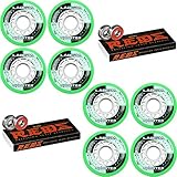 Labeda Shooter Inline Roller Hockey Wheels Green 72mm 8 Pack Bones Reds