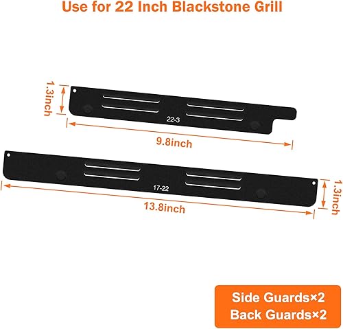 Miniatura 2 de Protectores de viento para parrilla Blackstone de 22 pulgadas, accesorios magnéticos de acero inoxidable para parrilla Blackstone y campamento,