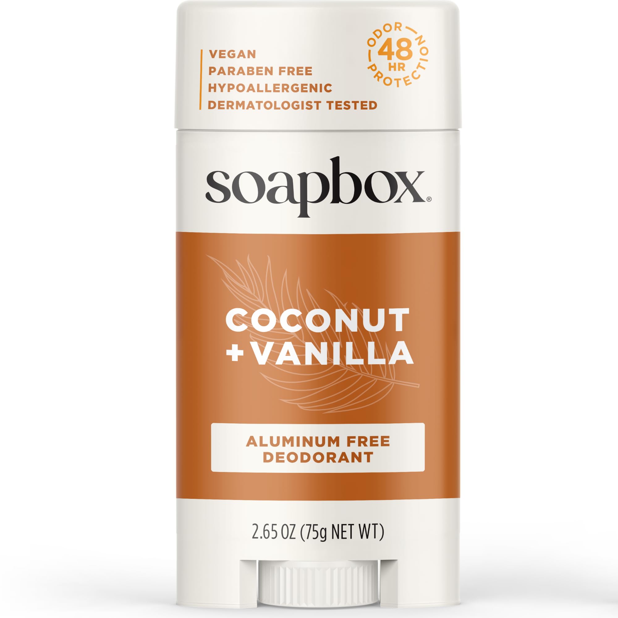Deodorant ohne Aluminium, Deodorant mit Kokos- und Vanilleduft, veganes Deodorant im Stick, duftende Deodorants, natürliches Deodorant ohne Aluminium, 2,65 oz