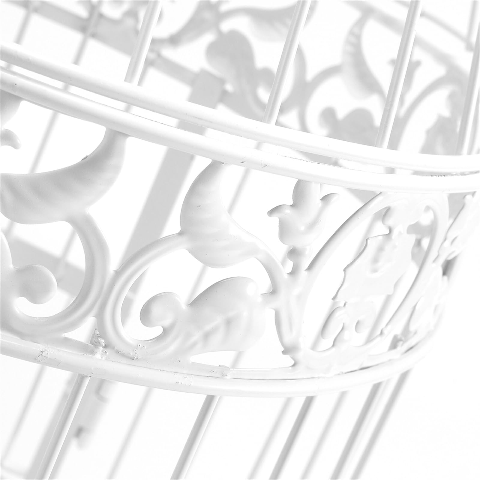 Cage décorative pour oiseaux en fer blanc pour mariages, événements, décoration de la maison, à suspendre avec crochet (35 x 19 cm)