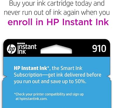 HP 910 Magenta Ink Cartridge | Works with OfficeJet 8010, 8020, Pro 8020, 8030 | Eligible for Instant Ink | 3YL59AN