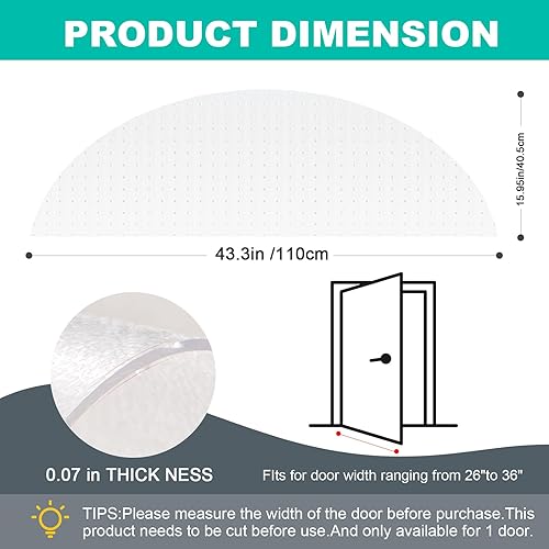 Miniatura 3 de Uross Protector de alfombra semicircular para mascotas, 3 unidades, protector de alfombra de plástico para gatos, tapete protector de alfombra de