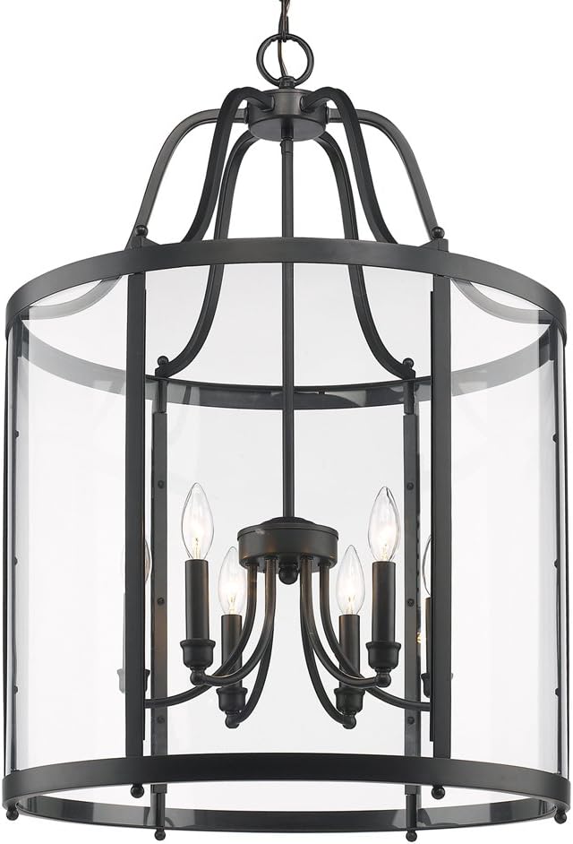 Best Deal Golden Lighting 1157-6P BLK Payton Foyer - Caged, Black Best Deal Golden Lighting 1157-6P BLK Payton Foyer - Caged, Black