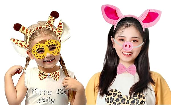 12 Pcs Zoo Animals Ears Headband Jungle Safari Animals Hairbands Plush Cartoon Headbands Elephant Lion Giraffe Tiger Zebra Leopard Cow Pig Ears Cosplay Hair Hoop for Birthday Halloween Costume Party by Jmkcoz - Used condition - Image 6