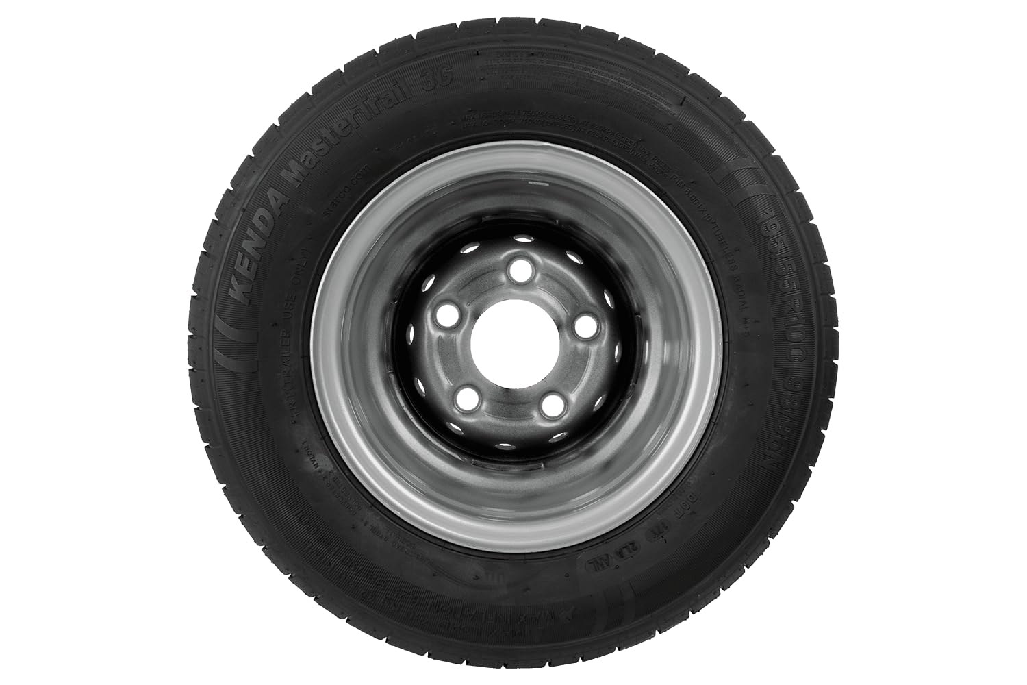 Kenda Ruota Completa per rimorchio 195/55 R10C Rinforzata 750 kg Cerchio Acciaio 6Jx10 5x112 ET-4 Pneumatico MasterTrail 3G