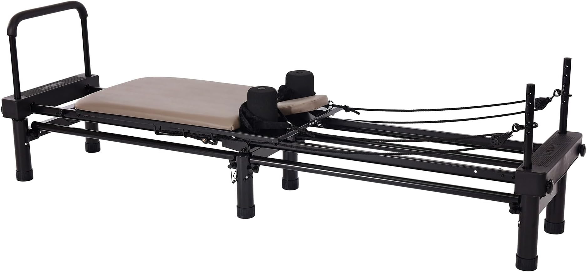 AeroPilates Reformer - Pilates Reformer Workout Machine for Home Gym - Cardio Fitness Rebounder- Up to 300 lbs Weight Capacity, Gray