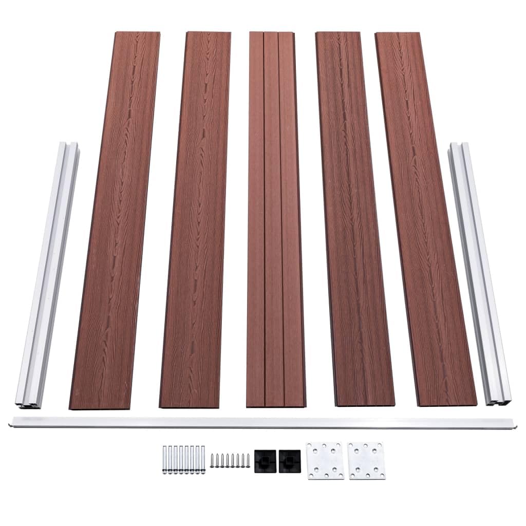 vidaXL Valla de Jardín Muros Panel Cercado Borde Césped Seguridad Separador Exterior Aire Libre Terraza Decorativas de WPC Marrón 353x106 cm