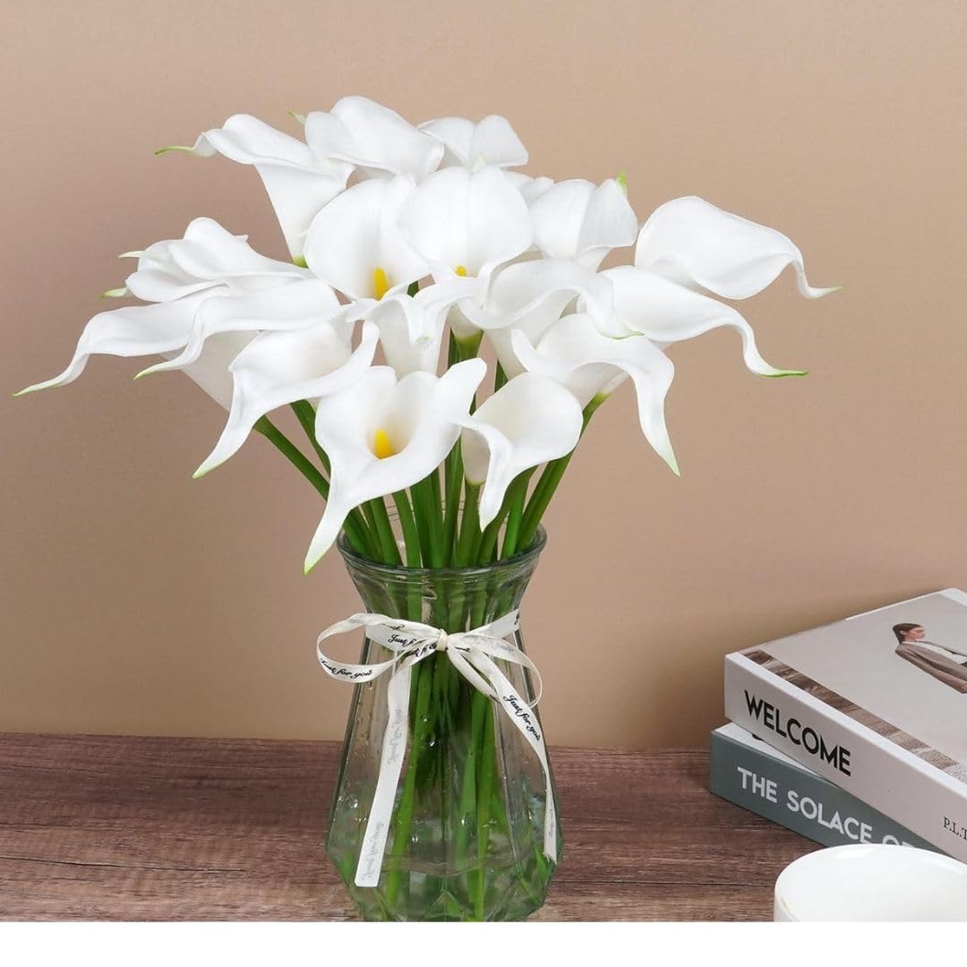 SATYAM KRAFT 5 Pcs Artificial Tulip Flowers Bunches for Vase Christmas Wedding Valentine's Day, Table Top, Bedroom, Office, Living Room Corner, Tabletop Party Decoratiion Gift Set(Multi Without Vase)