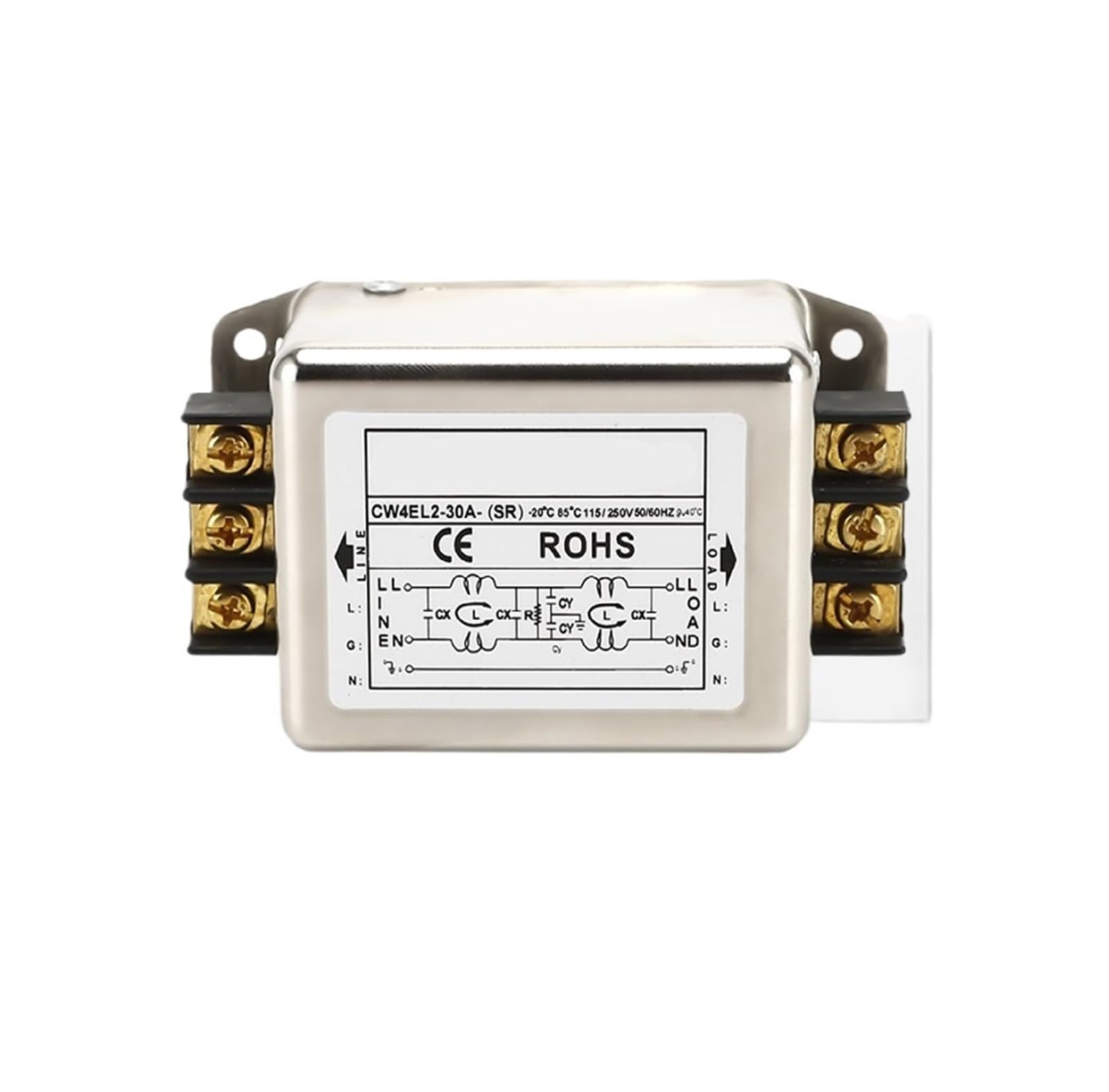 Filtre secteur monophasé CW4EL2-30A-SR 220V anti-interférence 30A