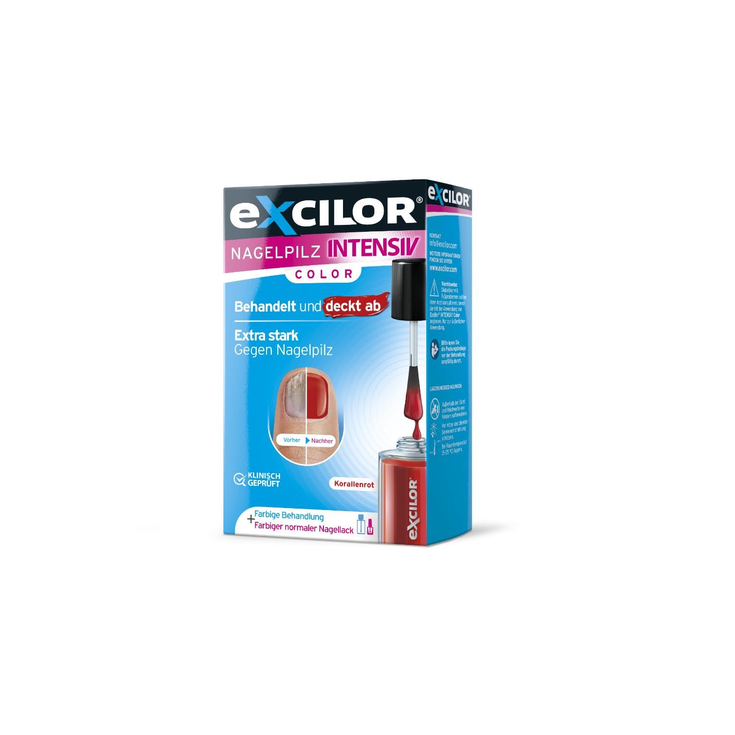Excilor Intensiv Color Nagellack gegen Nagelpilz – Korallenrot Produktbeschreibung