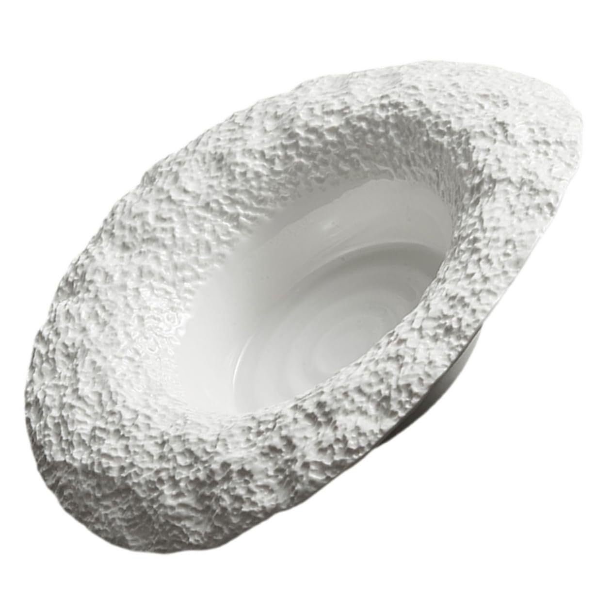 ABOOFAN Bol à Pâtes Chapeau 10 Pouces en Céramique Blanche, Forme Chapeau