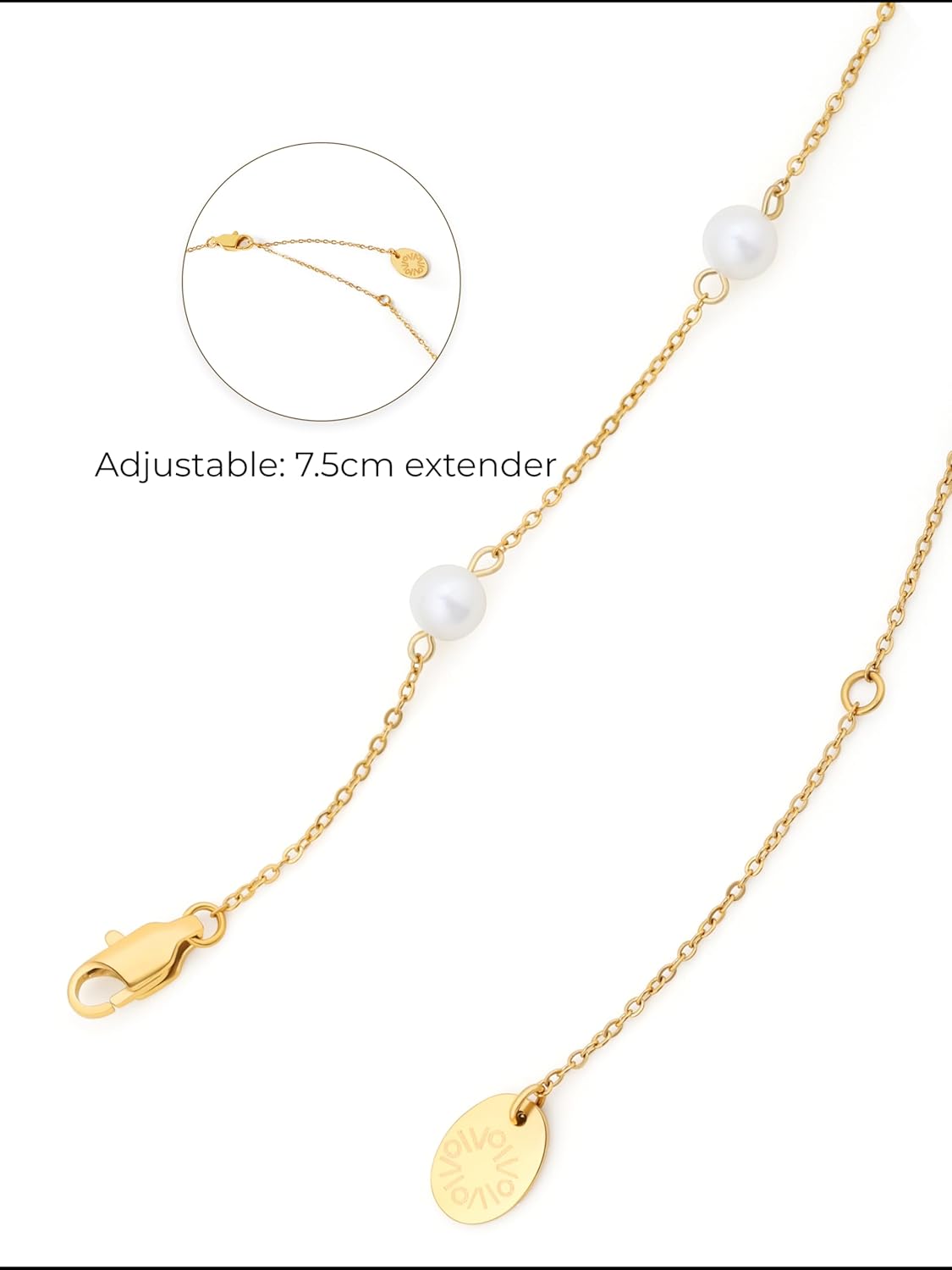 Dainty Pearl Necklace for Women, 18K Gold Plated Choker Necklace - Image 6