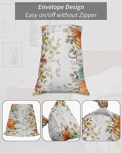 Miniatura 7 de Fundas de almohada de otoño de Acción de Gracias, tamaño King, fundas de almohada suaves decorativas para sofá de cuerpo largo con cierre de sobre,