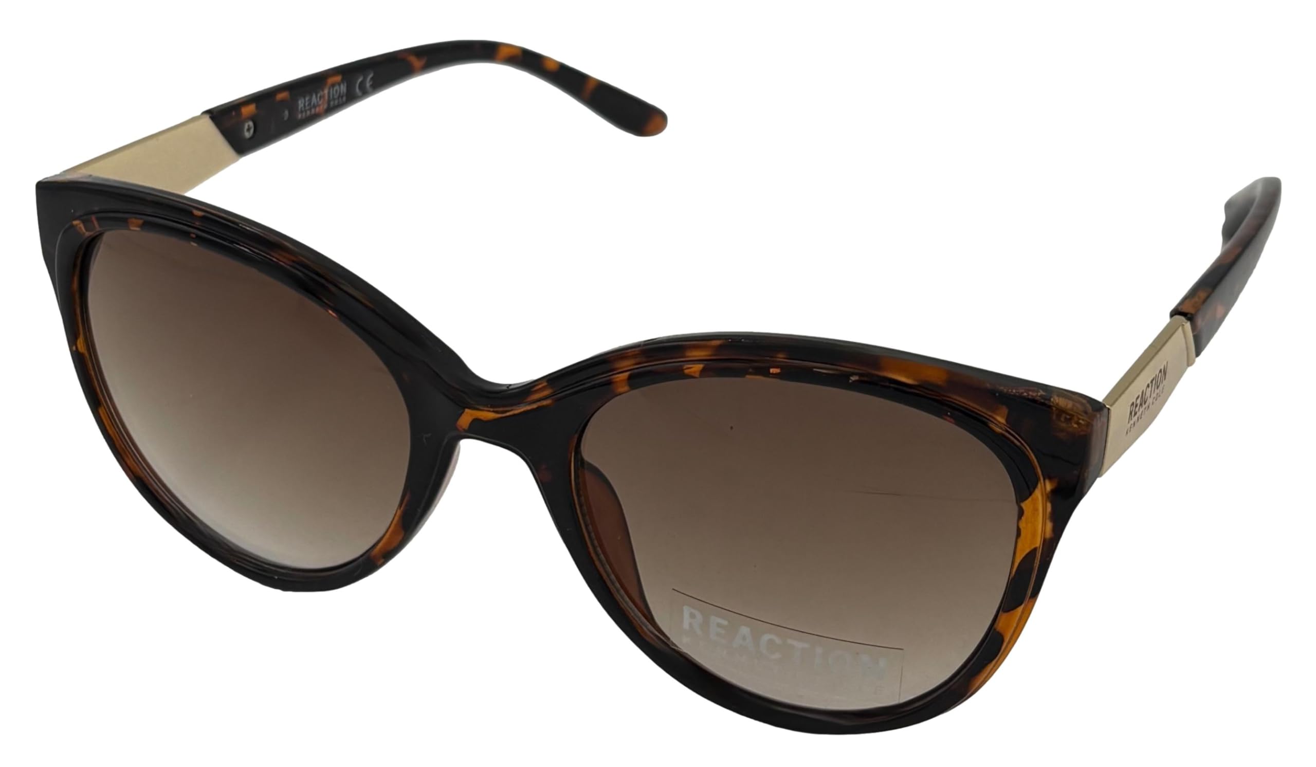 Reaction Tortoise Womens Plastic Cat Eye Sunglass KC1391. 52f, Brown, 54mm-image-48
