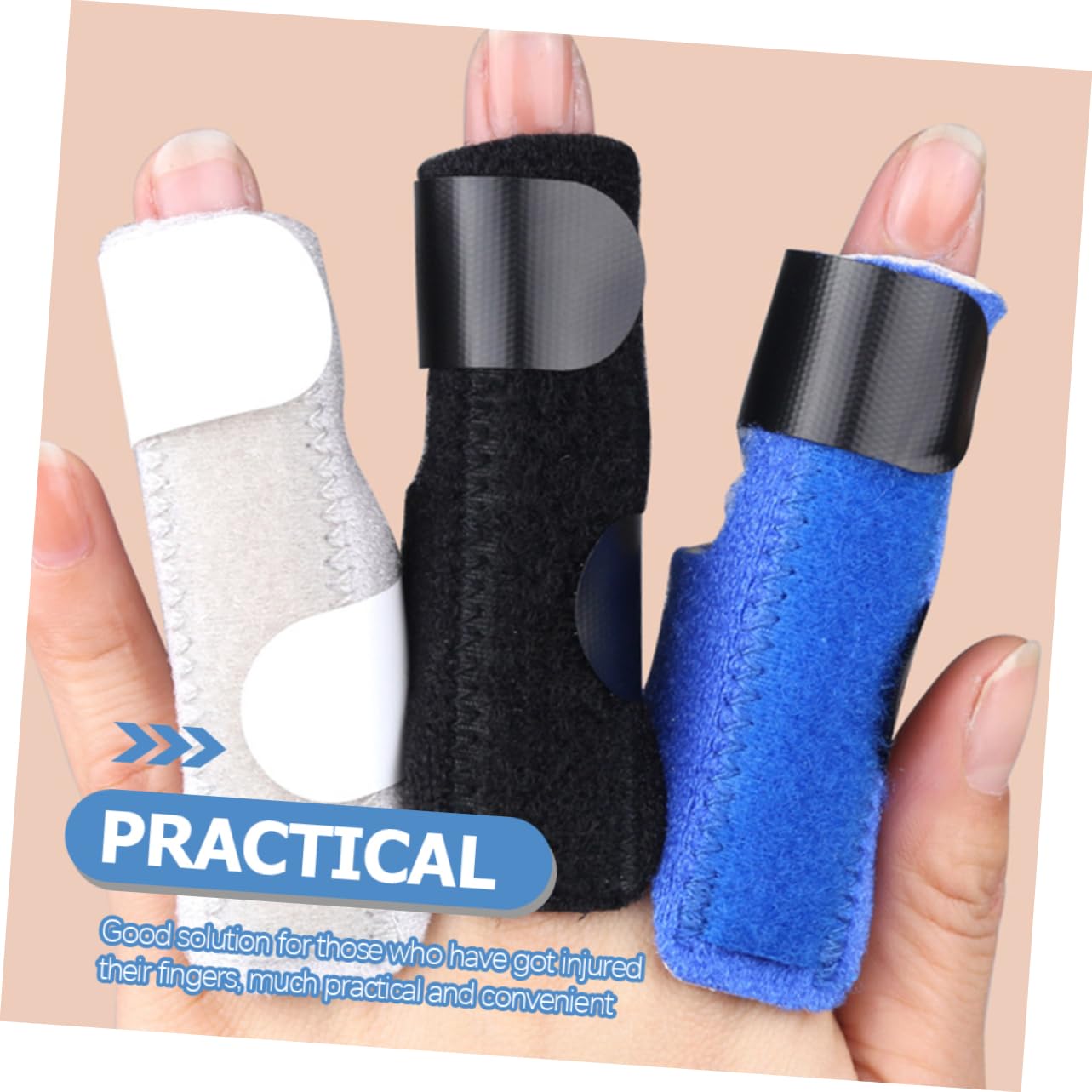 minkissy 6pcs Finger Splint Finger Cot Finger Protective Brace Elastic Finger Splint Pinky Finger Splint Finger Sprain Support Thumb Brace Finger Splint Strap Joint Band Sbr
