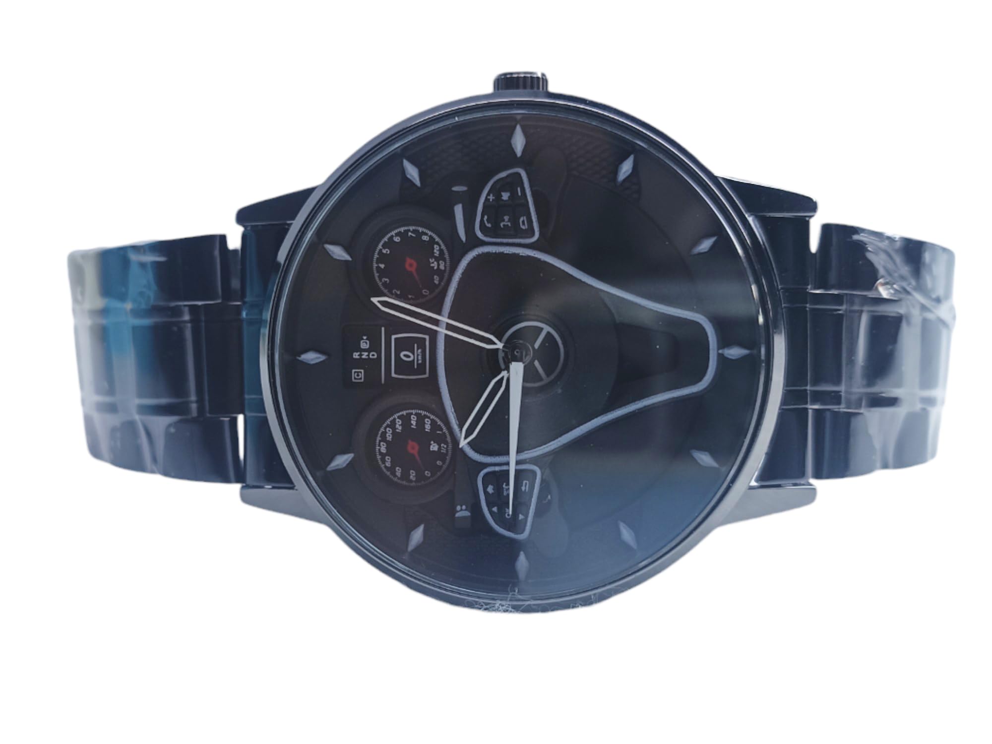 RealBuff Car Steering Wheel Analog Watch for Men, Black (White) (B0DG2989FS) Amazon Price History, Amazon Price Tracker