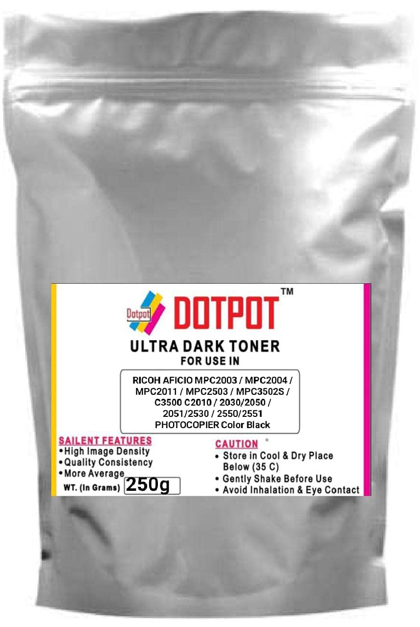 Dotpot 2550 Toner Powder for USE in RICOH AFICIO MPC2003 / MPC2004 / MPC2011 / MPC2503 / MPC3502S / C3500 C2010 / 2030/2050 / 2051/2530 / 2550/2551 PHOTOCOPIER Color Black (B0957BZDLJ) Amazon Price History, Amazon Price Tracker
