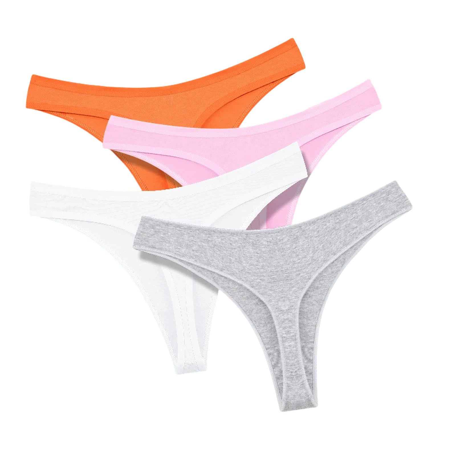 Bielizna damska 4 szt. Zestaw damskie bawełniane majtki bezszwowe stringi z niskim stanem V-Waist Breathable Underwear damska miękka bielizna zestaw 4-m