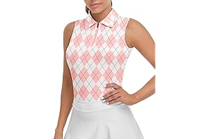 Womens Sleeveless Printed Polo: Golfing in Style