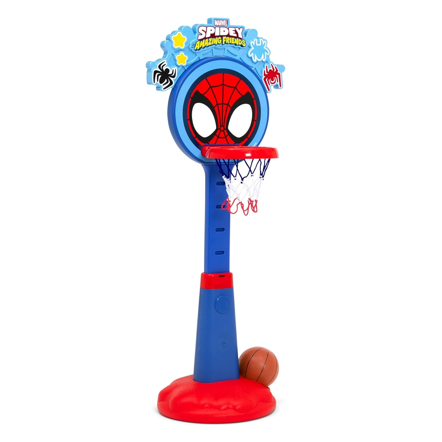 Spidey and His Amazing Friends Plastic Basketball Set by Delta Children – Includes Basketball Hoop, 1 Basketball and Ball Pump
