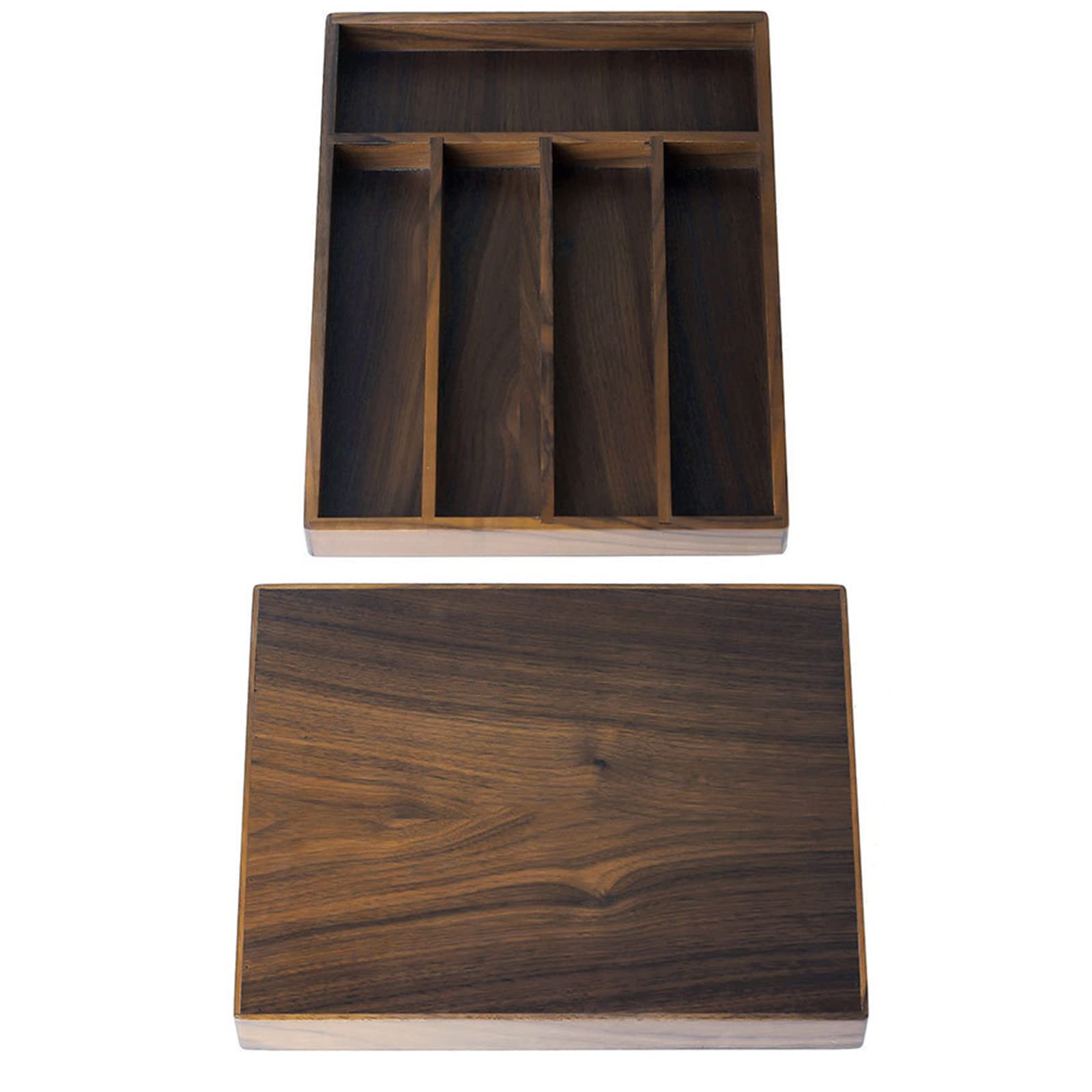 Este Organizador de cajones de Cocina expandible y Organizador de Utensilios, Bandeja portátil para Cubiertos con separadores de cajones, Caja insertable de Madera Ajustable para Utensilios