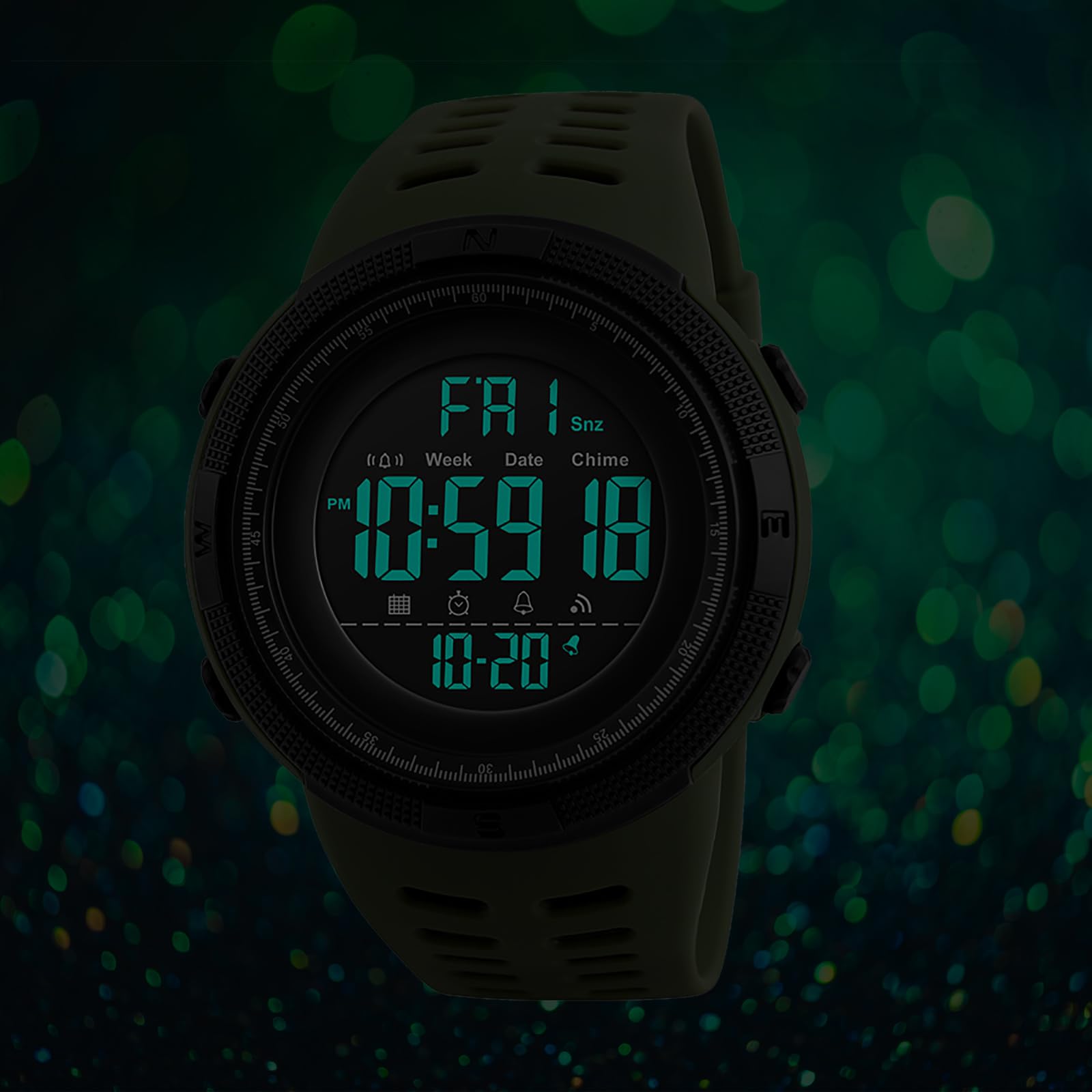 Oidea Montre de sport numérique pour homme : facile à lire, numérique, résistante aux chocs, anti-chute, cadran renforcé, montre tactique