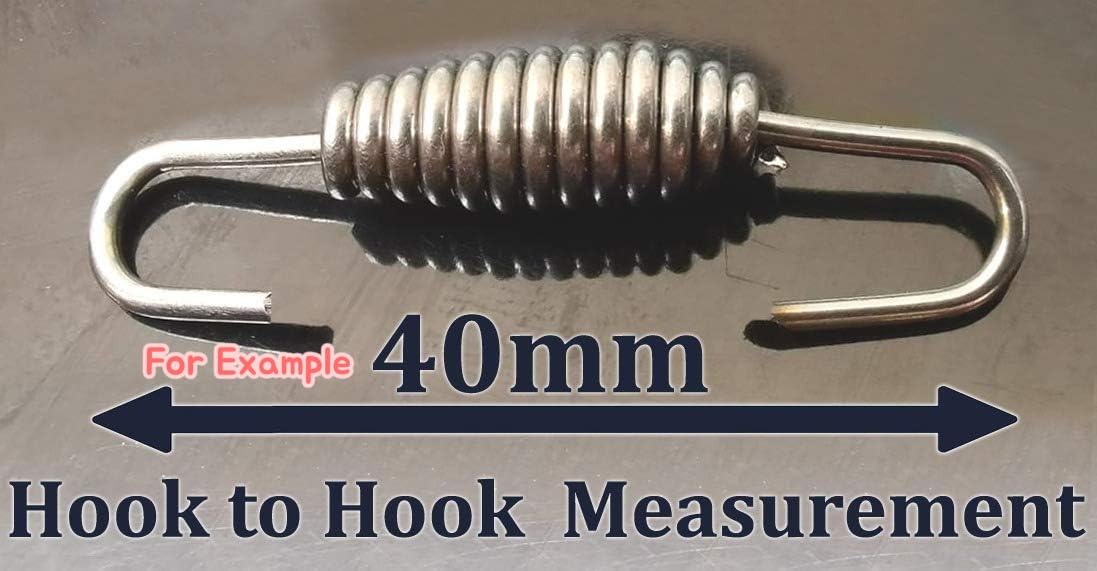 4 Pcs Stainless Steel Exhaust Springs 40-80mm Hook to Hook | Motorcycle Expansion Chambers Muffler Pipe Clamps 40mm 50mm 60mm 70mm 80mm (80mm) — view 2