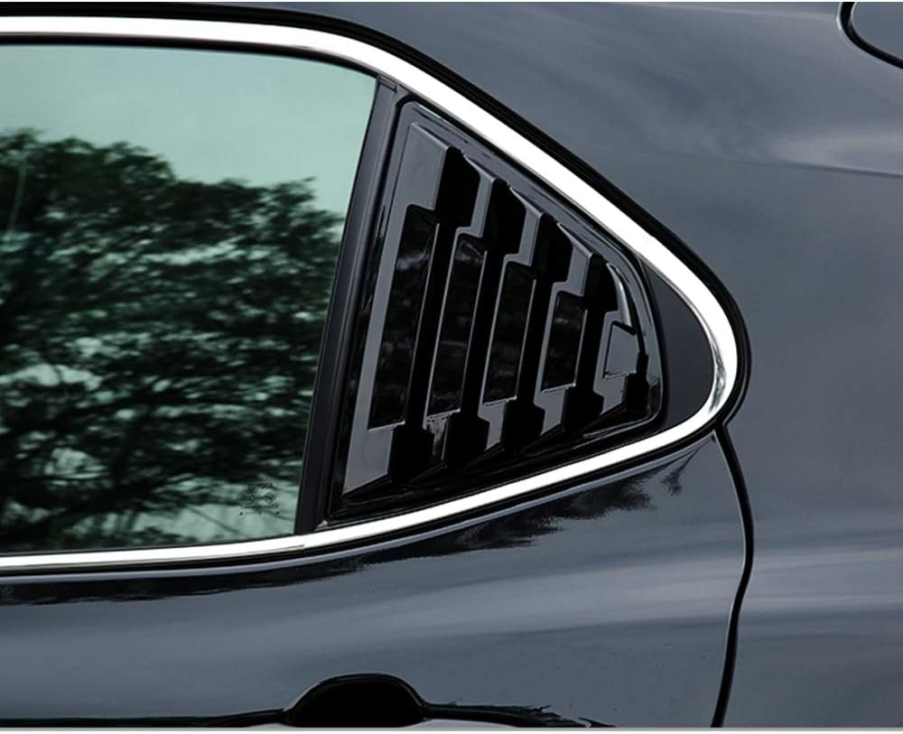XITER 2PCS ABS Carbon Fibre Racing Style ABS Rear Side Window Louvers Air Vent Scoop Shades Cover Blinds for Toyota Camry 2018 2019 2020 2021 2022 2023 2024 (Mirror Black)