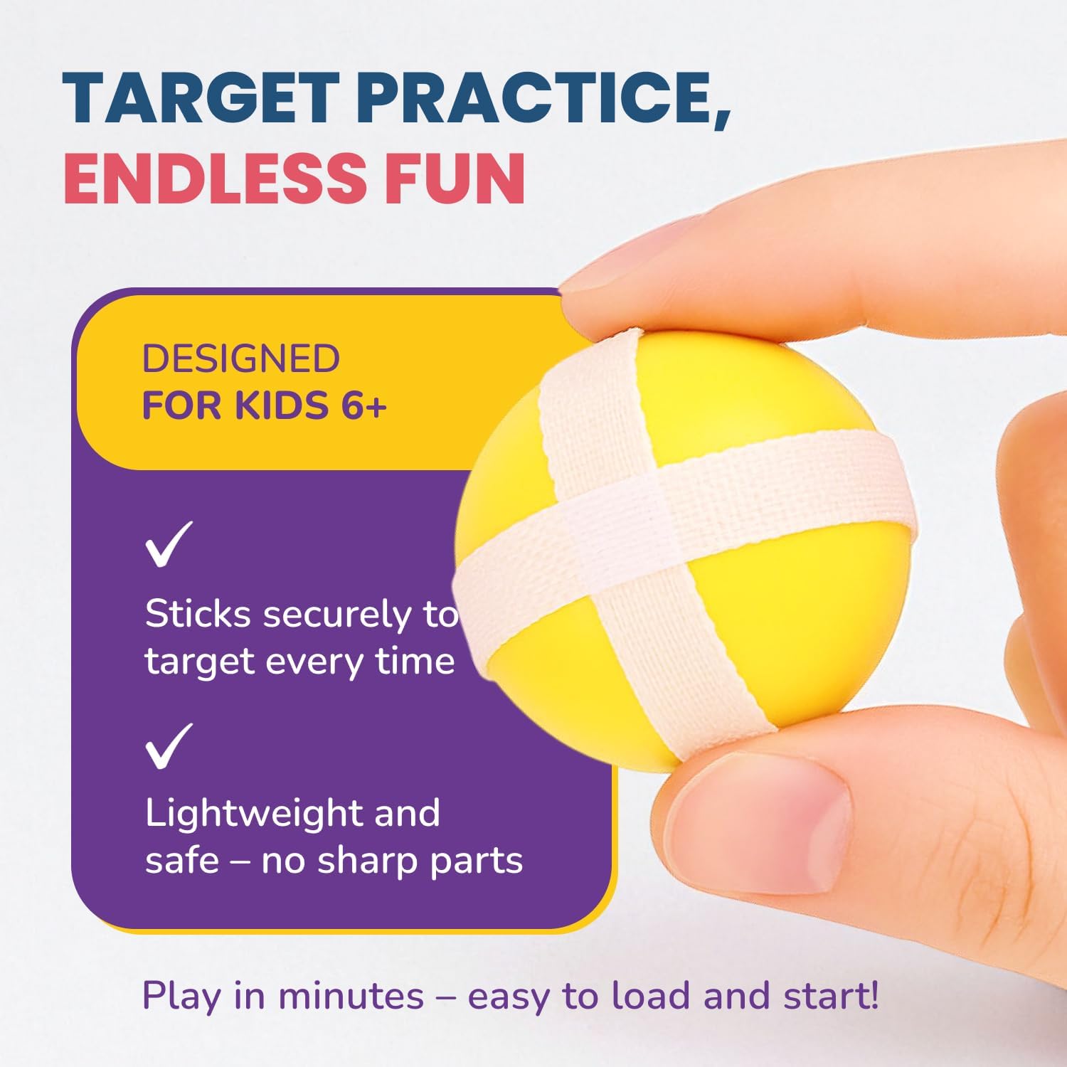 Crossbow & Ball Target Game - Fun Kids Dart Board for Indoor Play Includes 6 Hook & Loop Sticky Balls and Monkey Target for Boys and Girls 6-12 - Sticky Ball Dartboard - Dart Game