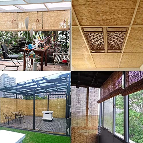 Bamboo Blinds Bamboo Shades For Patio,Side Pull Blinds,Retro Bamboo Roll Up Blinds,Reed Curtains With Lift,Sun Protection, Breathable,Made Of Natural Reed, With Accessories 45×59In(Wxh) A #TOP3