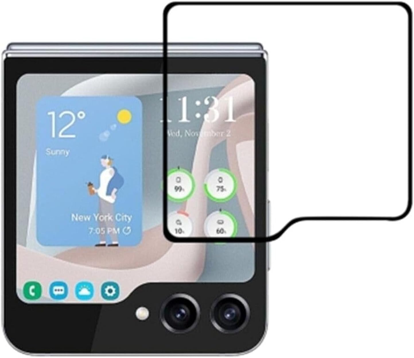 Zubitech Screen Protector for Samsung Galaxy Z Flip 6 Front Tempered Glass Full Coverage Screen Guard 9H Hardness Anti Fingerprint Scratch Resistance for Samsung Galaxy Z Flip 6 (5D Clear)