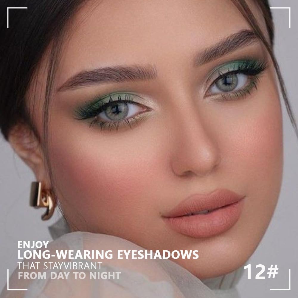 4 Colors Beige Nude Brown Pink Yellow Eye Shadow Powder Palette Makeup, Neutral Travel Matte Shimmer Creme QuadsEyeshadow Palette for Women Highly Pigmented Waterproof, paleta de sombras de ojos 01: 0.21 Ounce (Pack of 1) A-12#