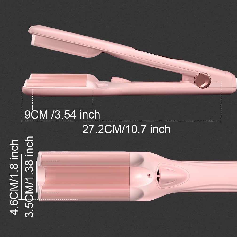 Hair Brush, JINRI Hair Iron, Pumped-Up Volume, Adjustable Temp, 360 ° Tail Rotation, Lasting Volume, for Short Or Thin Hair, Dual Voltage (100-240V), Volumizing Hair Iron, Pink, 1.38 inch
