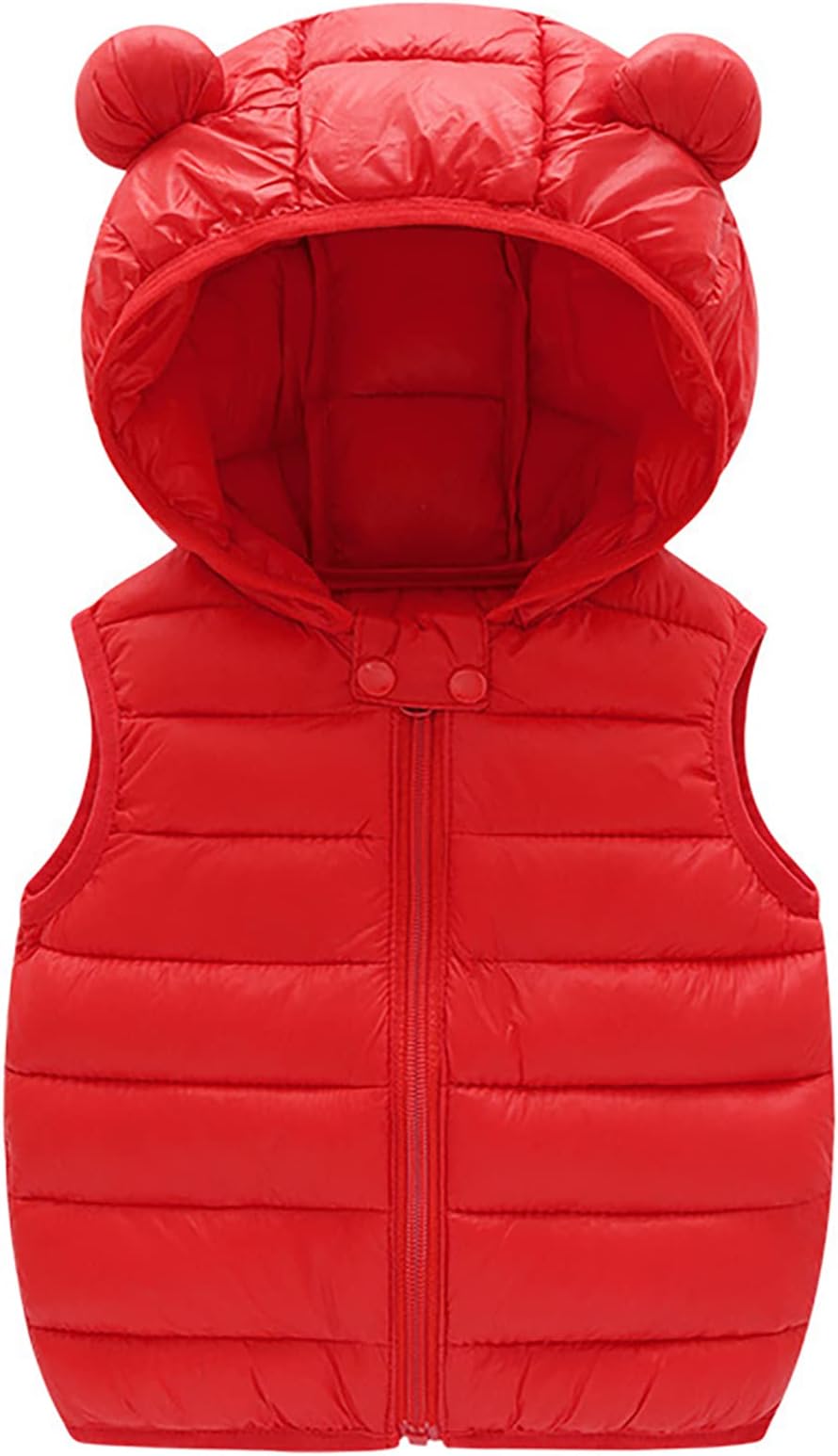 Happy CherryBaby Boy Girls Quilted Sleeveless Jacket Hooded Puffer Vest Full Zip Waistcoat Ultra Light Gilet 2-7 Years