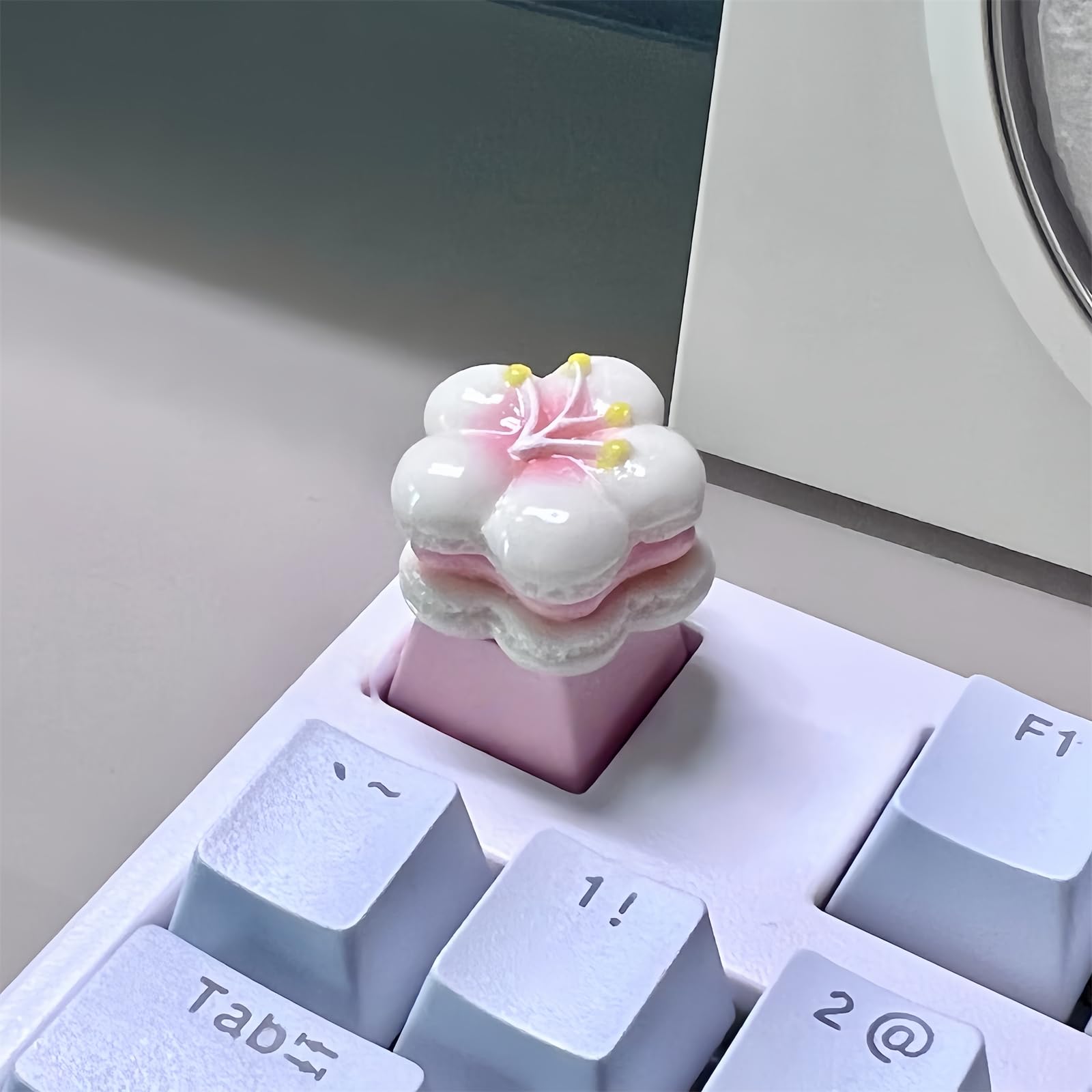 Amazon.com: ZMX Cute Flower Keycaps,White Pink Cherry Blossom