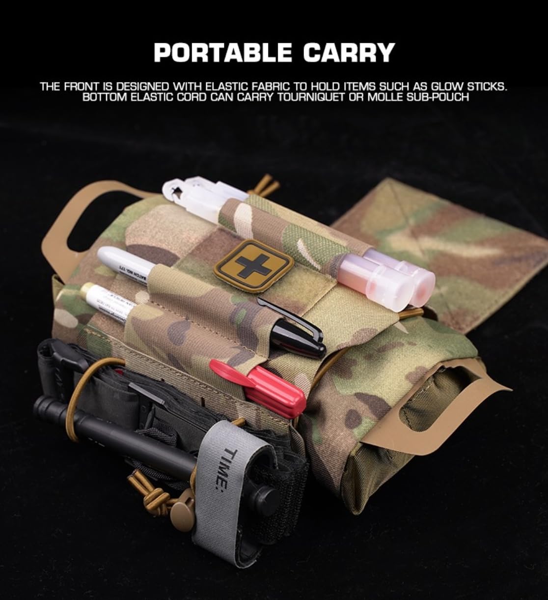 Peminkoo Pochette Militaire Tactique à déploiement Rapide Kits médicaux lFAK adaptés au Gilet de Chasse Airsoft Sac de Survie d'urgence équipement de Camping en Plein air