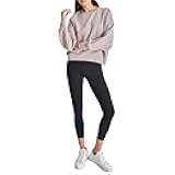 womens Studded Logo Cropped Crewneck Fleece Sweatshirt