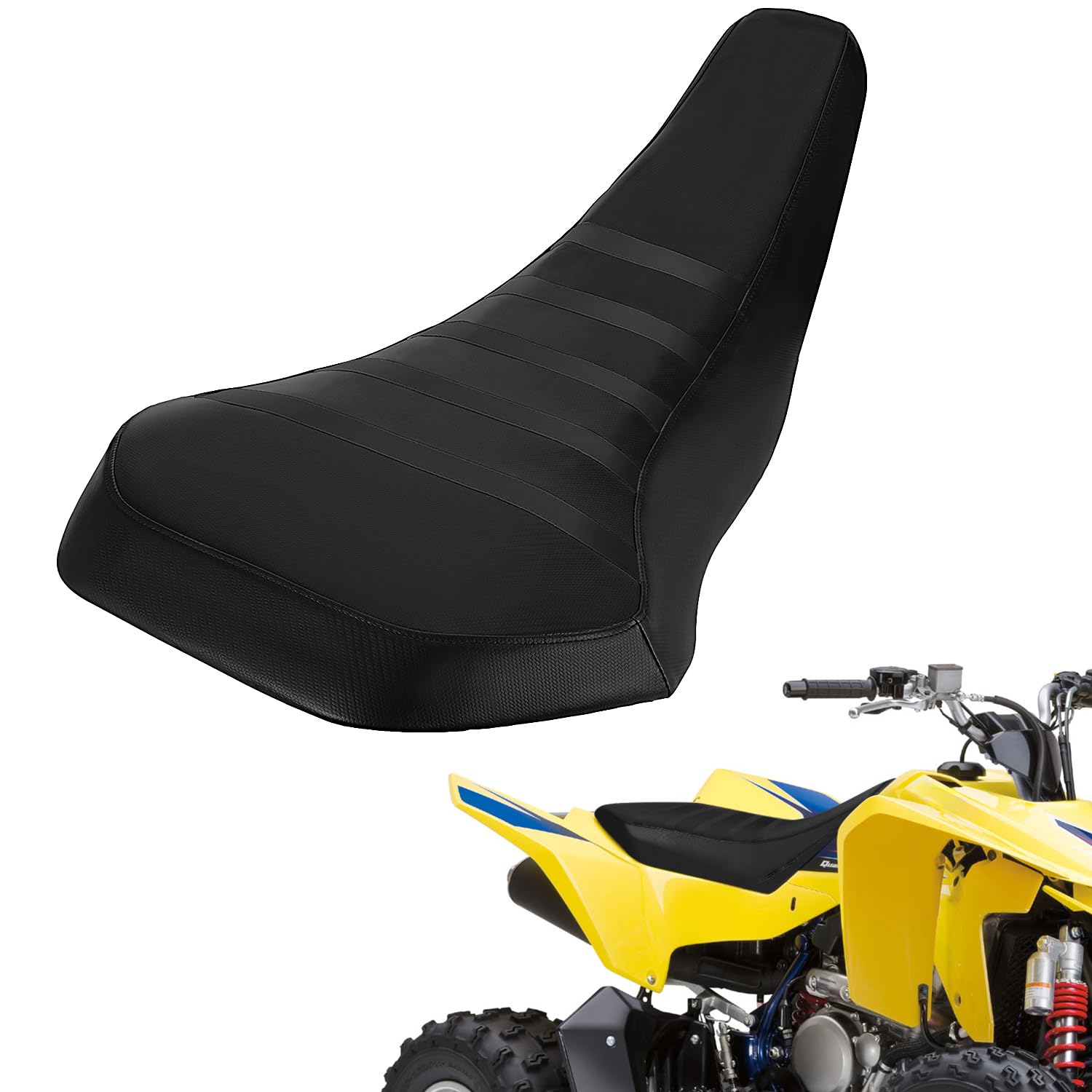 Wacece ATV Seat Cover Non-Slip Soft Waterproof for LTZ400 LTZ 400 LTZ400Z Quadsport Z400 2x4 2009-2014, High Elastic Leather Black