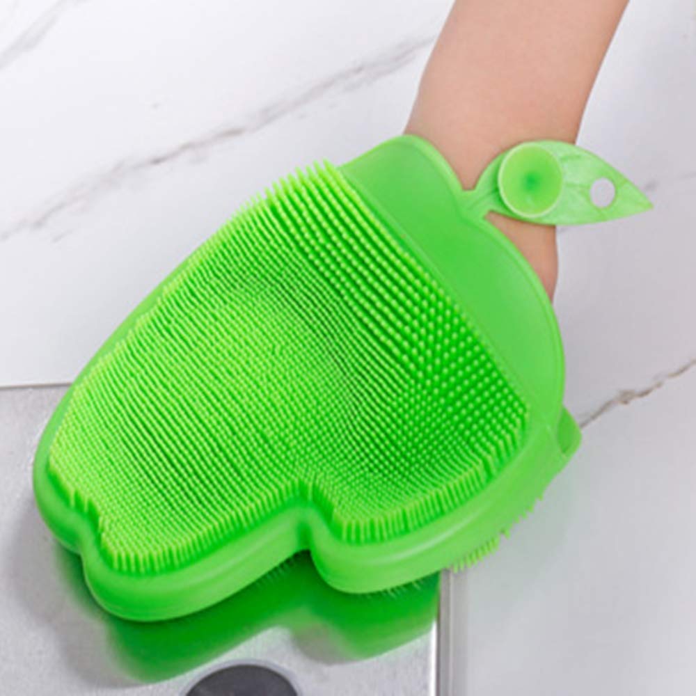 Gants ménagers en silicone de nettoyage vaisselle cuisine brosse lavable boîte de 2