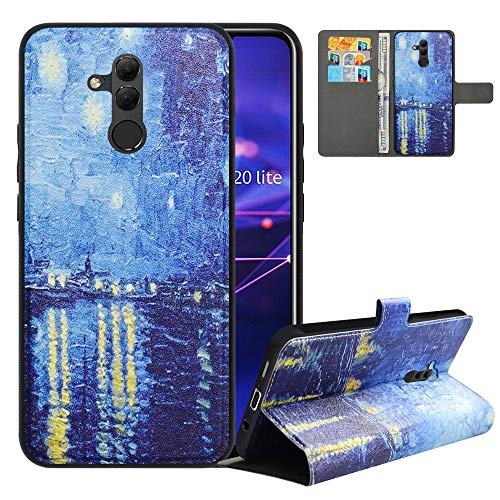 LFDZ Coque Mate 20 Lite,Portefeuille Coque Huawei Mate 20 Lite en [RFID Blocage],Détachable Housse en Premium PU Cuir Wallet Flip Case Cover Etui pour Huawei Mate 20 Lite,Starry Night