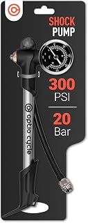 Bomba de Choque – Bomba de Bicicleta de Alta Presión con Manómetro para Bicicletas MTB de Doble Suspensión | Bomba de aire manual compacta para neumáticos, horquillas y amortiguadores de aire traseros con válvula Schrader