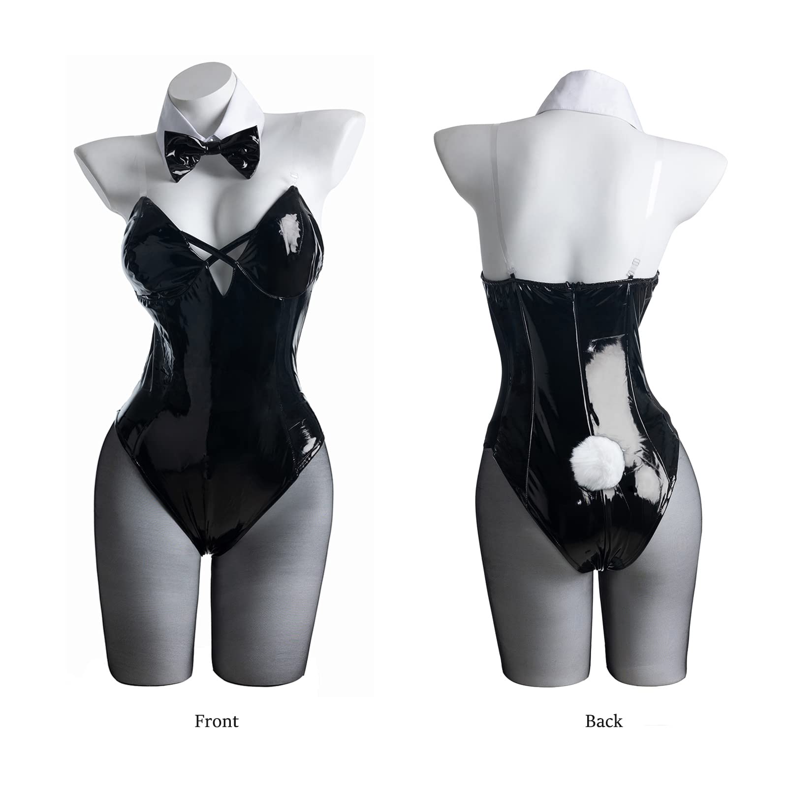 CR ROLECOS Bunny Costume Women Bunny Suit Cosplay Lingerie Adult Halloween Costumes: Black Bunny - Cross Strap Style 3X-Large