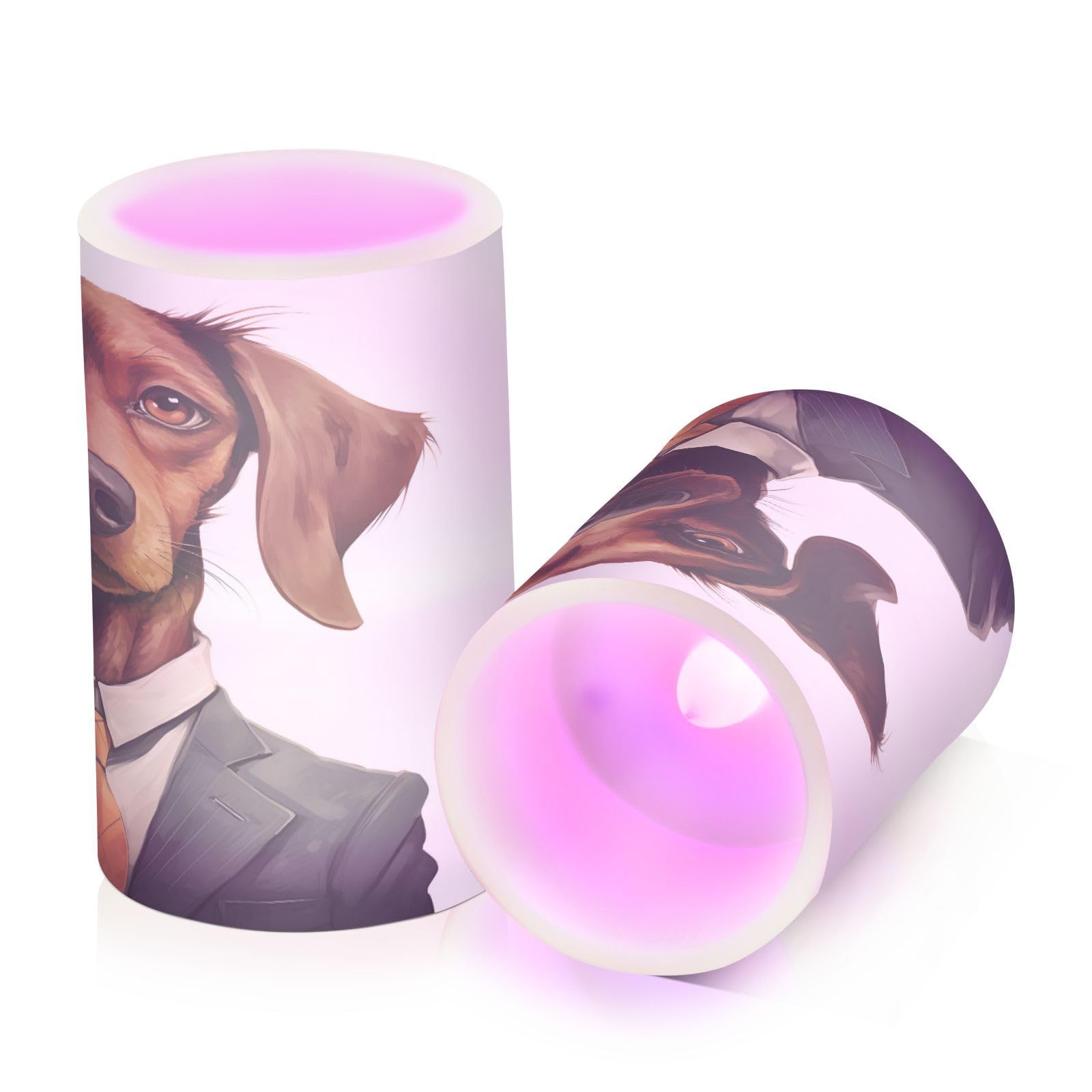ALAZA Dog (27) Flickering Flameless Candles Battery Operated with Remote Timer,Tea Light Candles LED Pillar Votive Candles Set of 2 for Outdoor Indoor Decorations