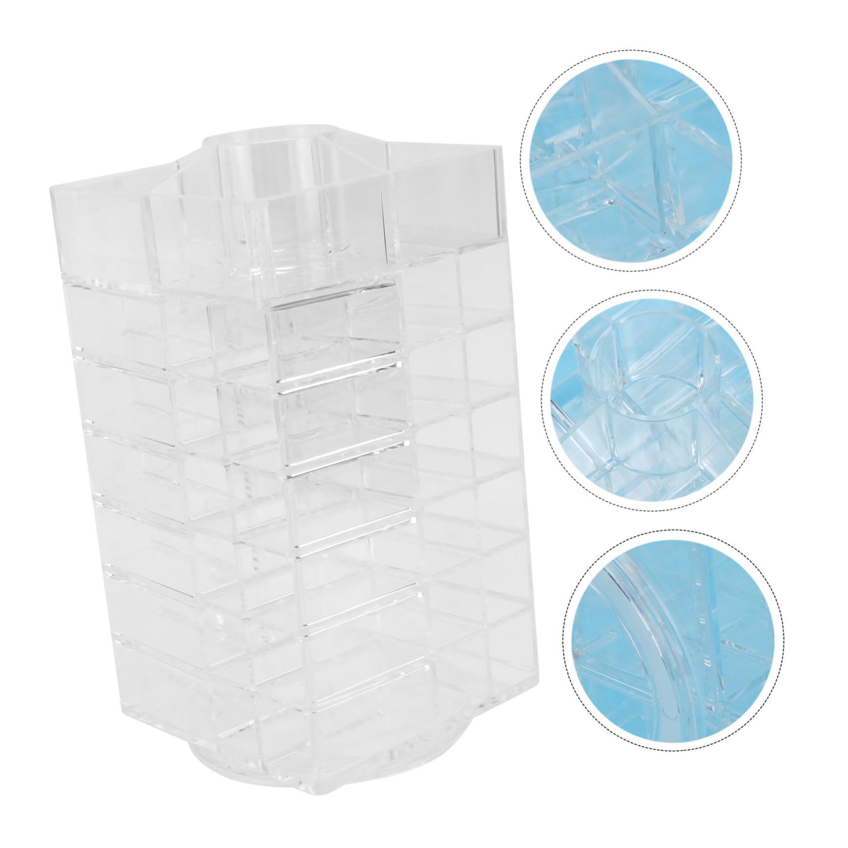 Porta Rossetti Organizer Rotante da Tavolo in Acrilico Trasparente | Espositore per Lucidalabbra, Supporto per Smalto e Piccoli Accessori, Uso su Vanity Bagno e Tavolo Cosmetici