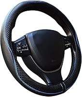 Vista 8 de Funda para volante, accesorios de automóvil, fundas de cuero de microfibra para volante de automóvil, protector universal de 15 pulgadas