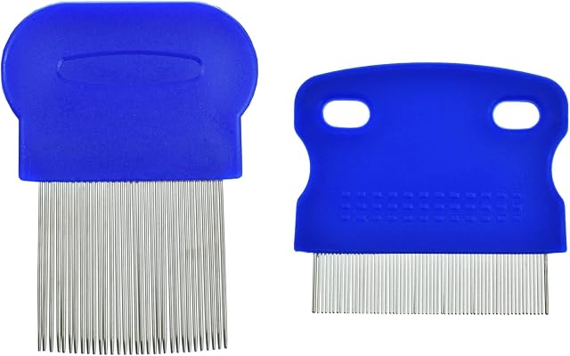 2 Pcs Pet Comb for Cat Dog Flea Lice Tear Stain Remover Combs Fine Tooth Grooming Removal Tool